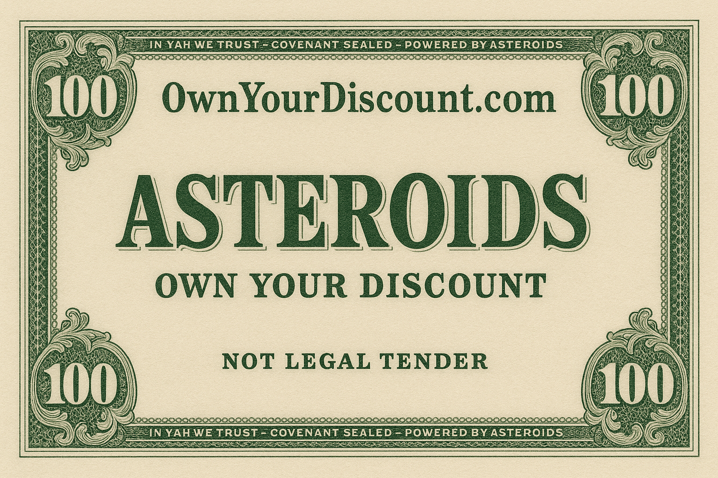 $100 Asteroids: Discount Credit