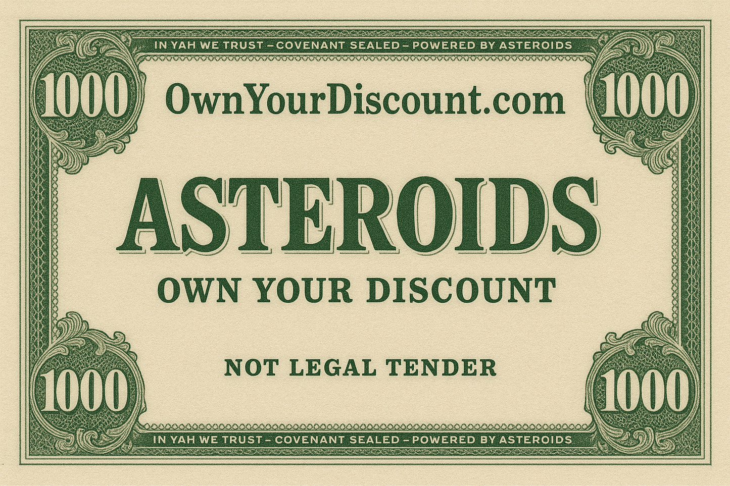 $1000 Asteroids: Discount Credit